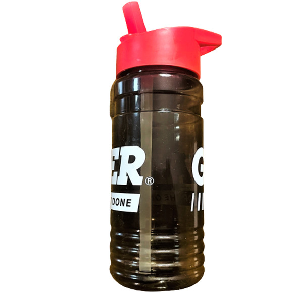Grainger Industrial Water Bottle Brown Plastic Built in Straw Red Screw on Lid - Picture 3 of 6